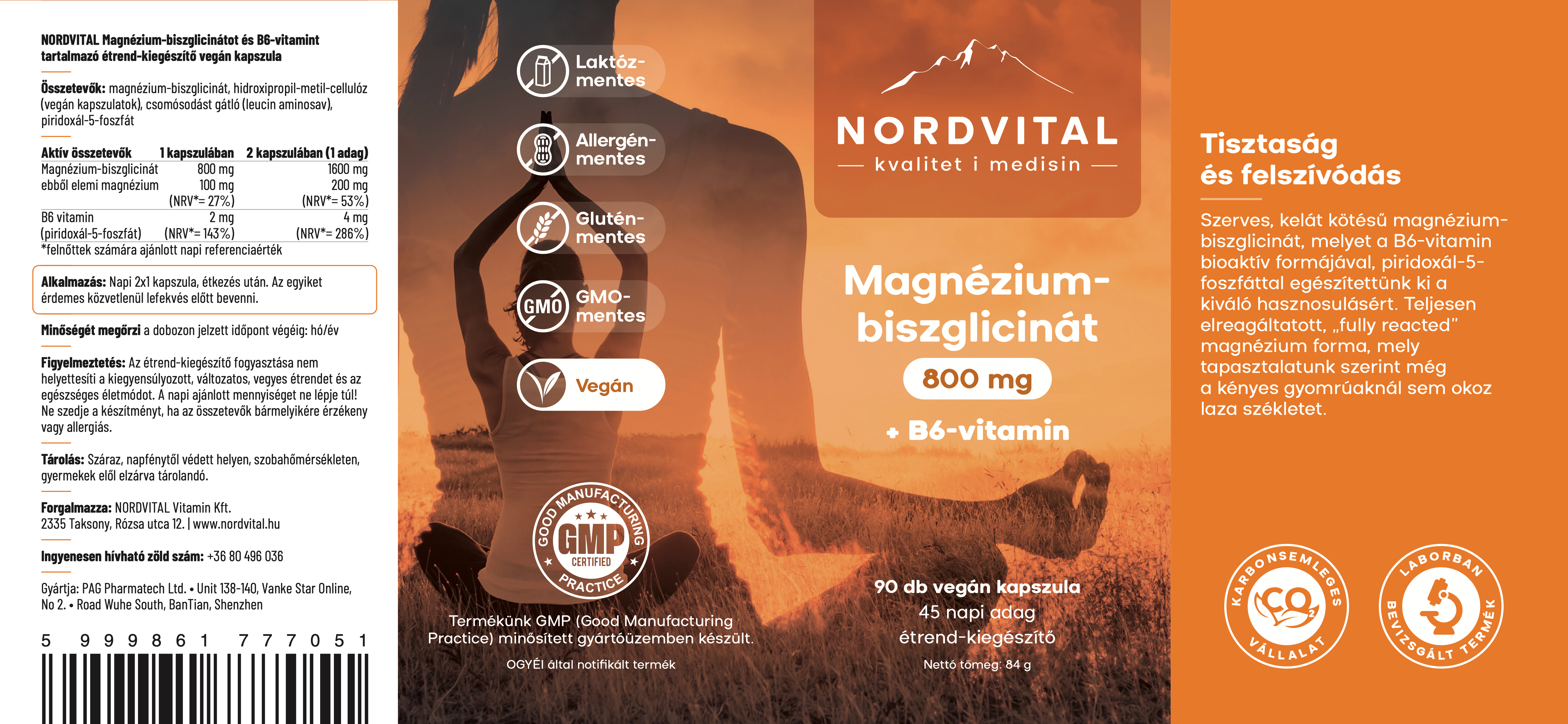 Magnézium-biszglicinát + B6 - 90db